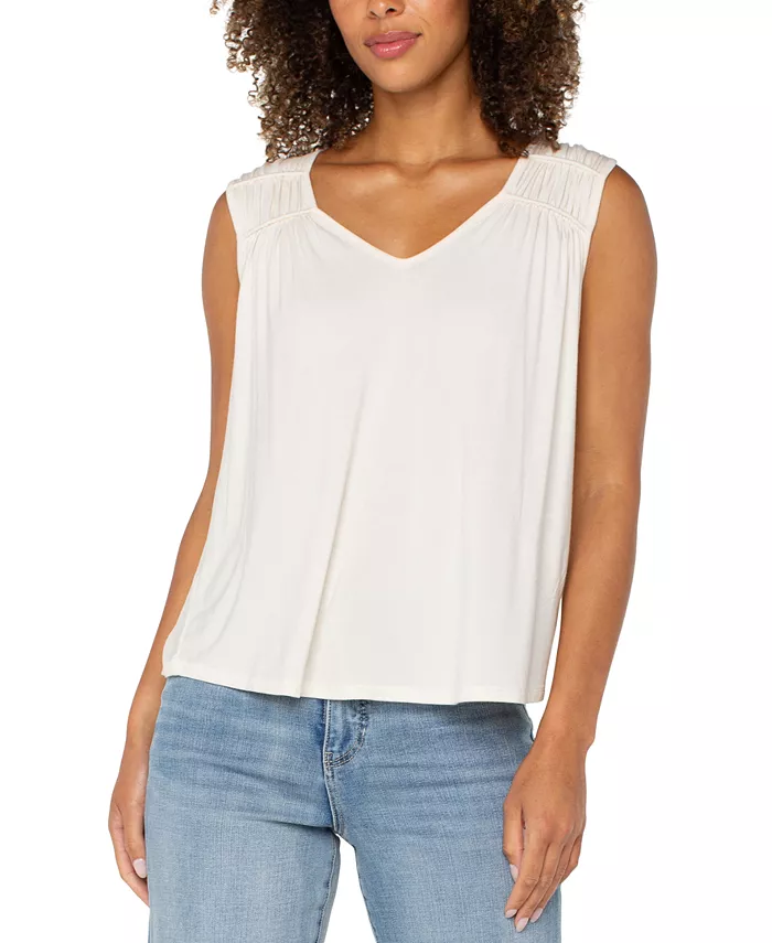 Женский вязаный топ без рукавов с плиссированными деталями Liverpool Los Angeles, белый
Женский вязаный топ без рукавов с плиссированными деталями Liverpool Los Angeles, белый