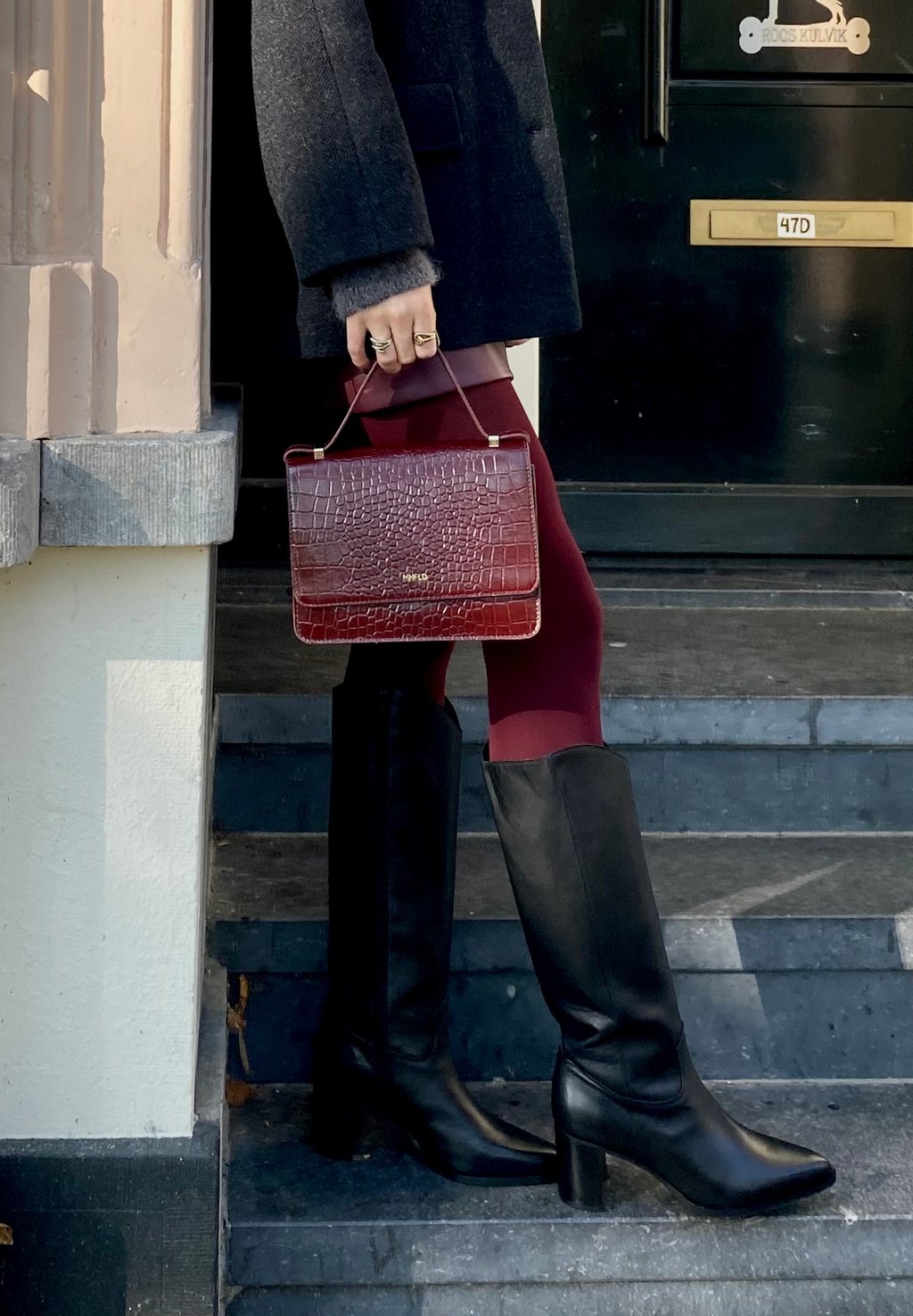 Сумка через плечо MIT KROKOMUSTER - Across body bag Manfield, красный 
Сумка через плечо MIT KROKOMUSTER - Across body bag Manfield, красный