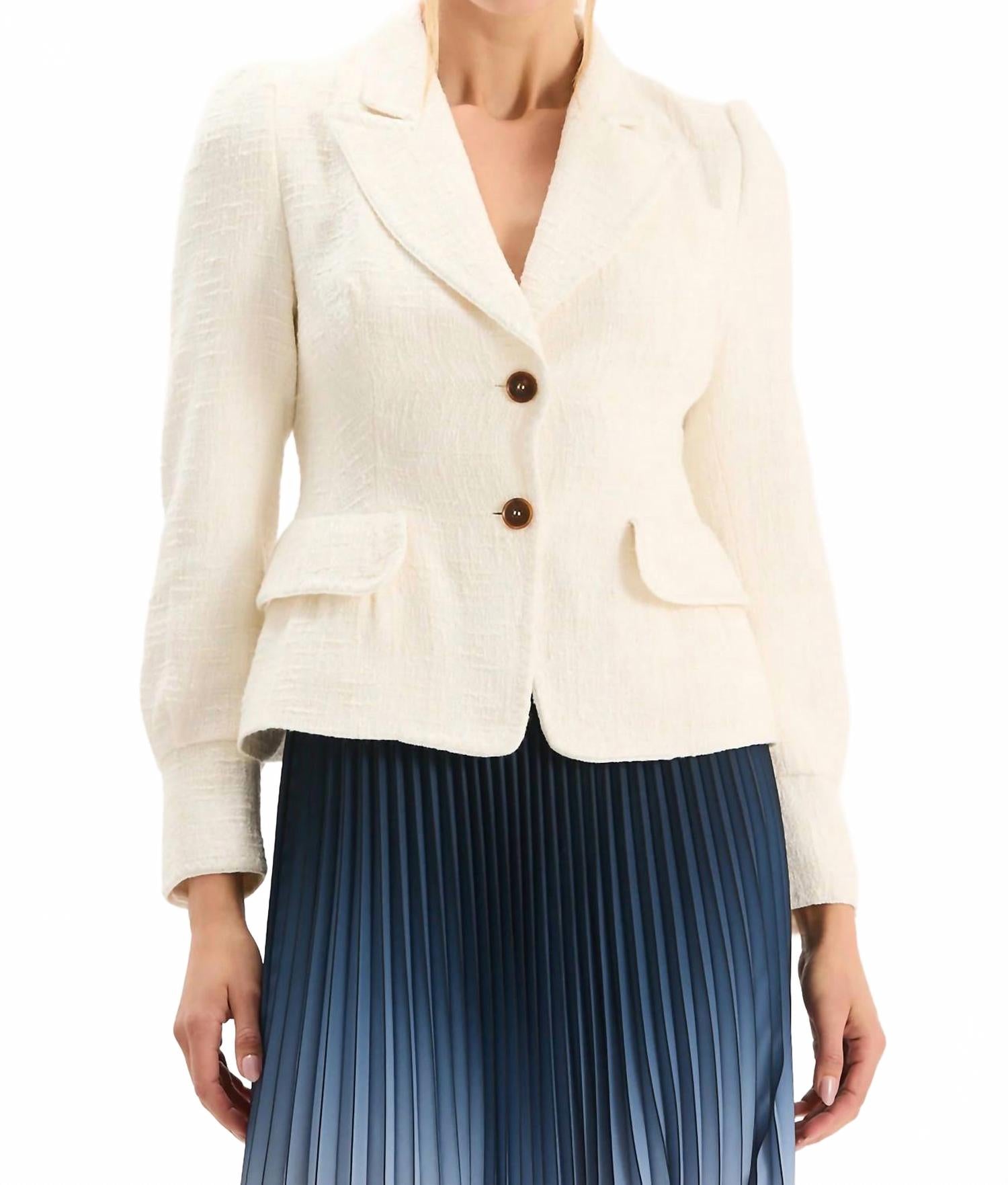 Tyler Boe Куртка Gabriella с плетением «корзинка» цвета слоновой кости
Tyler Boe Куртка Gabriella с плетением «корзинка» цвета слоновой кости