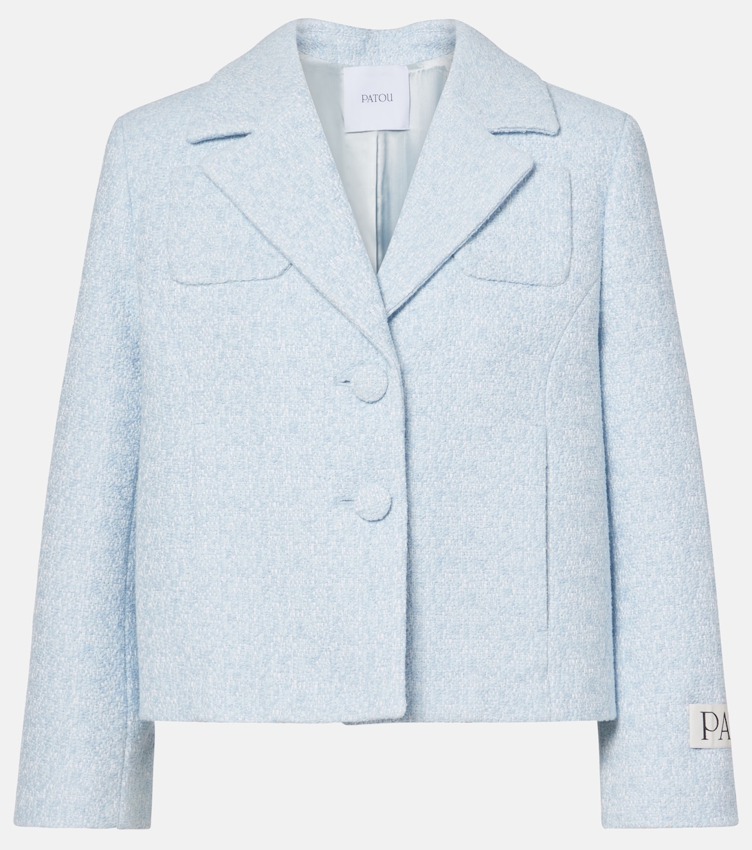Укороченный твидовый жакет Patou, Skylight Blue
Укороченный твидовый жакет Patou, Skylight Blue