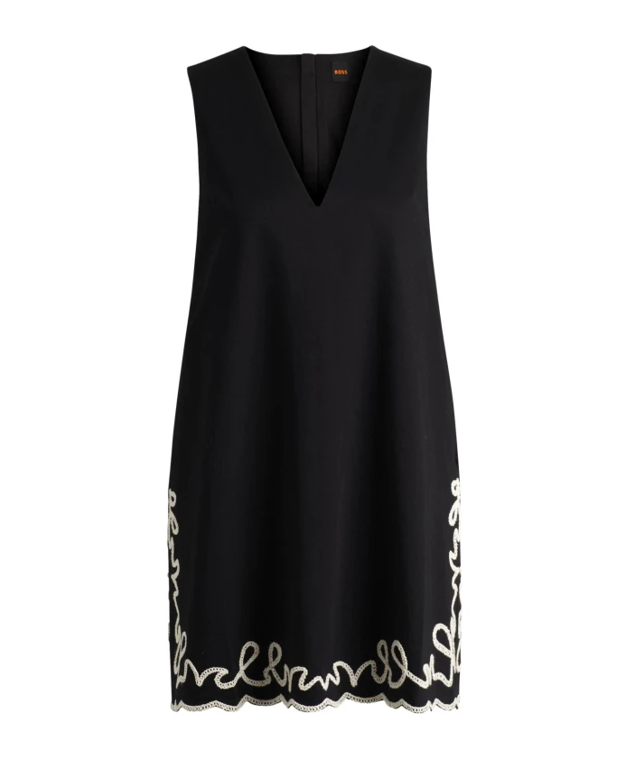 Хлопковое платье с контрастной вышивкой Hugo, черный
Хлопковое платье с контрастной вышивкой Hugo, черный