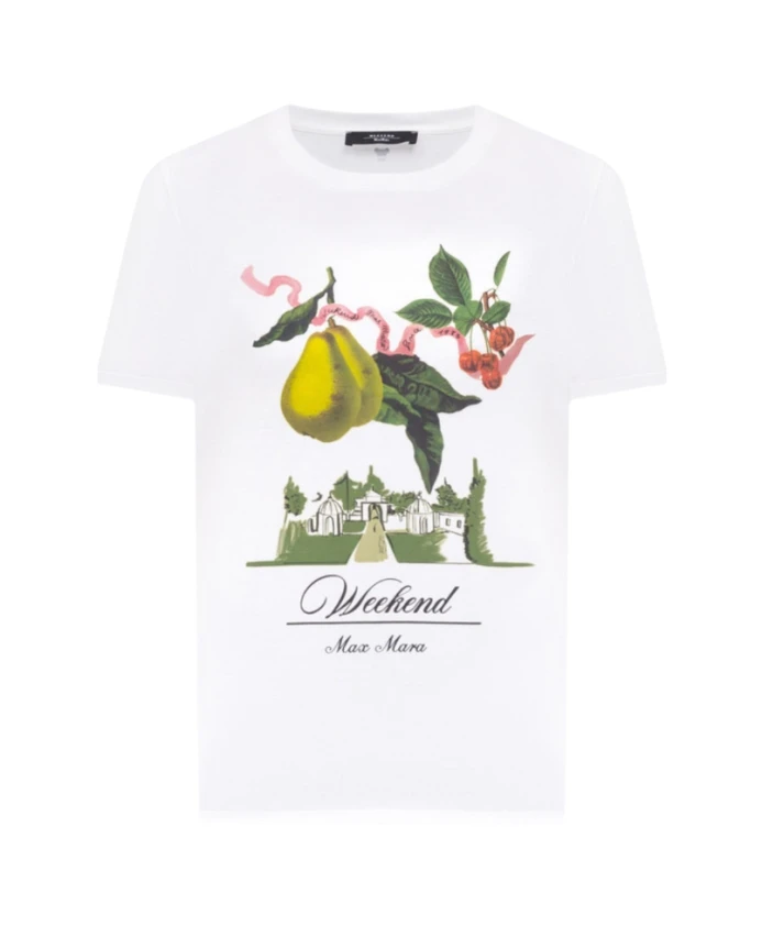 Хлопковая футболка Teira с принтом на передней части. Max Mara, белый
Хлопковая футболка Teira с принтом на передней части. Max Mara, белый