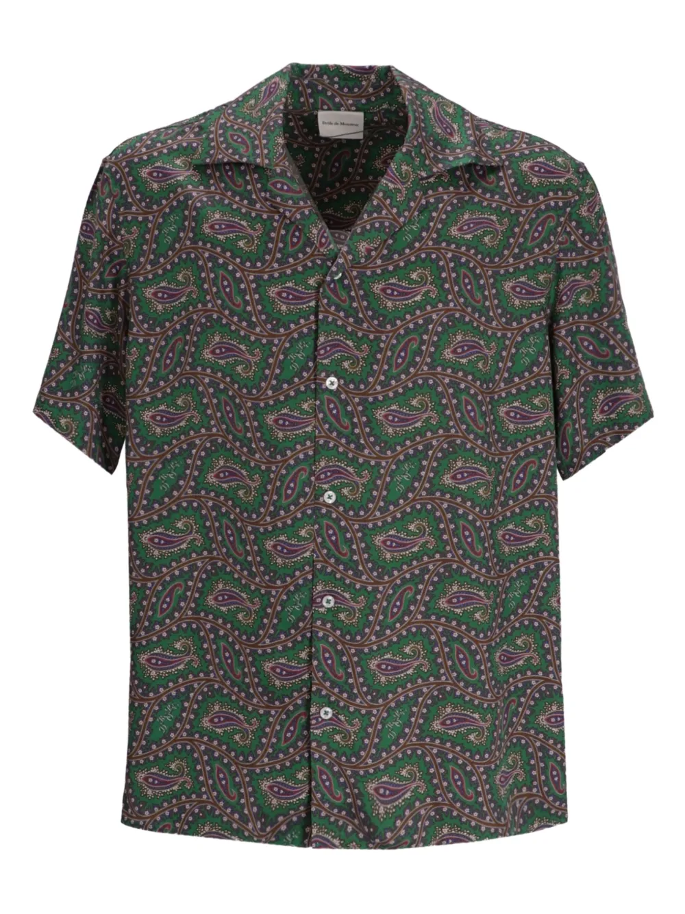 Рубашка с короткими рукавами и принтом пейсли Drôle De Monsieur, зеленый 
Рубашка с короткими рукавами и принтом пейсли Drôle De Monsieur, зеленый