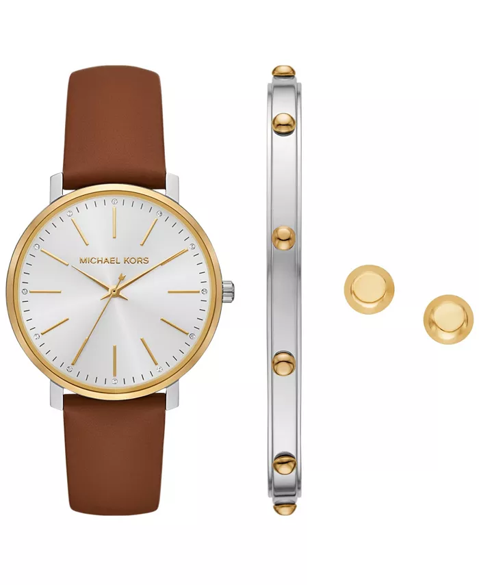 Женские часы и комплект украшений Pyper Three-Hand Luggage Leather, 38 мм Michael Kors
Женские часы и комплект украшений Pyper Three-Hand Luggage Leather, 38 мм Michael Kors