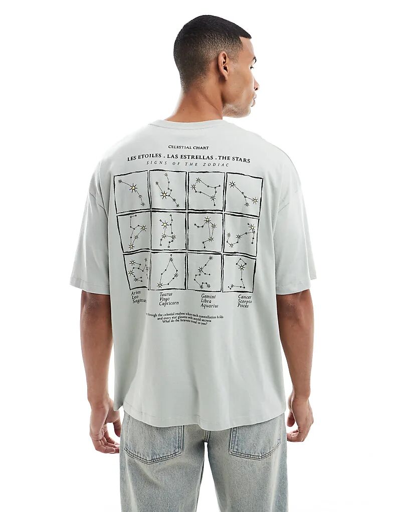 Футболка свободного кроя ASOS DESIGN с небесным принтом бледно-серого цвета
Футболка свободного кроя ASOS DESIGN с небесным принтом бледно-серого цвета