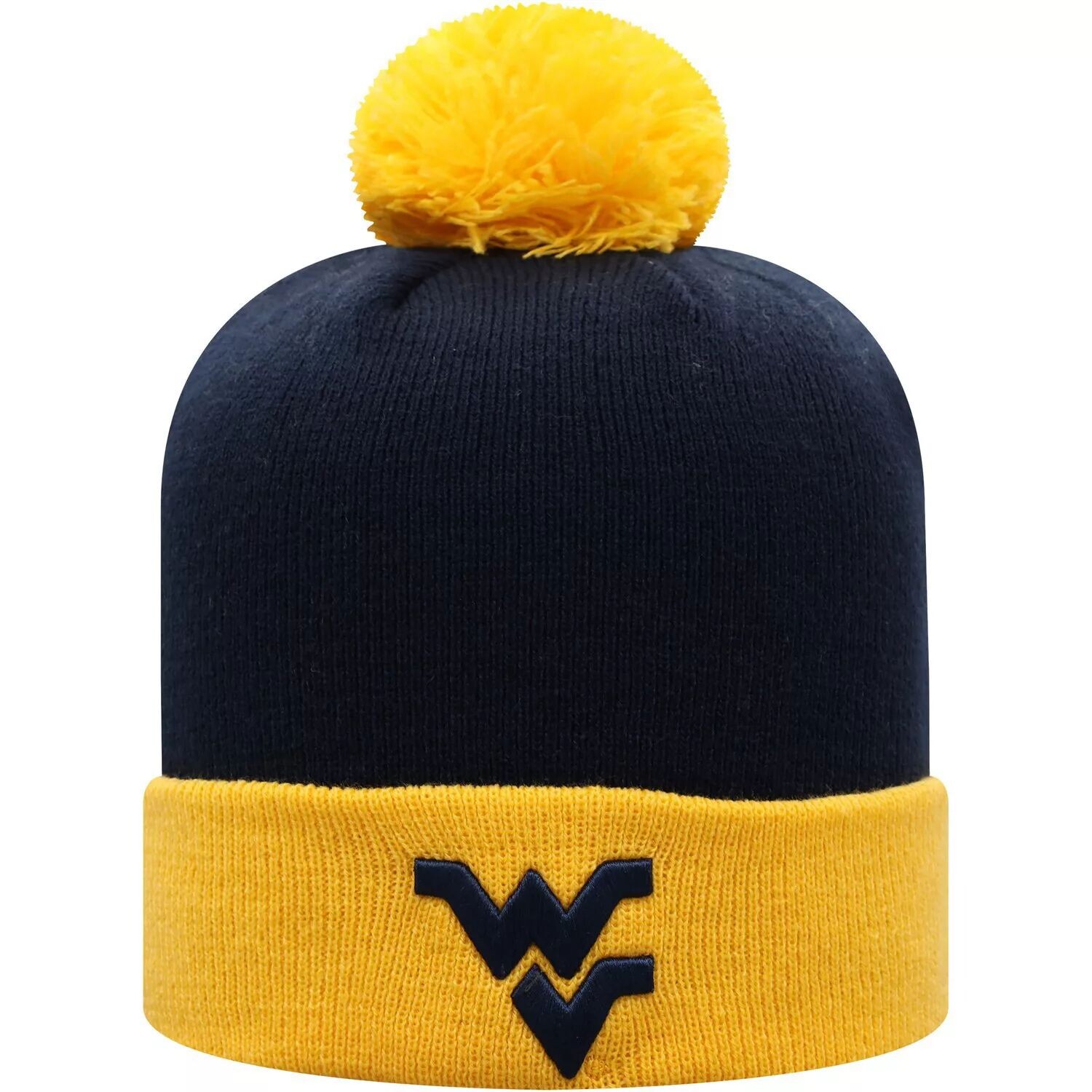 Мужская двухцветная вязаная шапка Top of the World темно-синего/золотого цвета West Virginia Mountaineers Core с манжетами и помпоном
Мужская двухцветная вязаная шапка Top of the World темно-синего/золотого цвета West Virginia Mountaineers Core с манжетами и помпоном