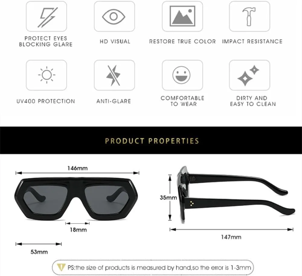 Солнцезащитные очки LVTFCO неправильной формы, дорожные, для улицы, для стрельбы, цветные, женские, в стиле панк, прямоугольные, с леопардовым принтом, Black
Солнцезащитные очки LVTFCO неправильной формы, дорожные, для улицы, для стрельбы, цветные, женские, в стиле панк, прямоугольные, с леопардовым принтом, Black