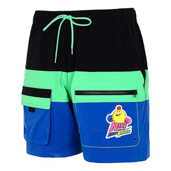 Шорты colorblock cartoon pattern sports lacing woven shorts black blue Nike, синий 
Шорты colorblock cartoon pattern sports lacing woven shorts black blue Nike, синий