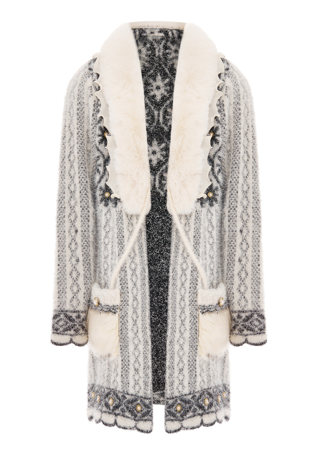 Толстовка faina Strickjacke, кремовый черный
Толстовка faina Strickjacke, кремовый черный