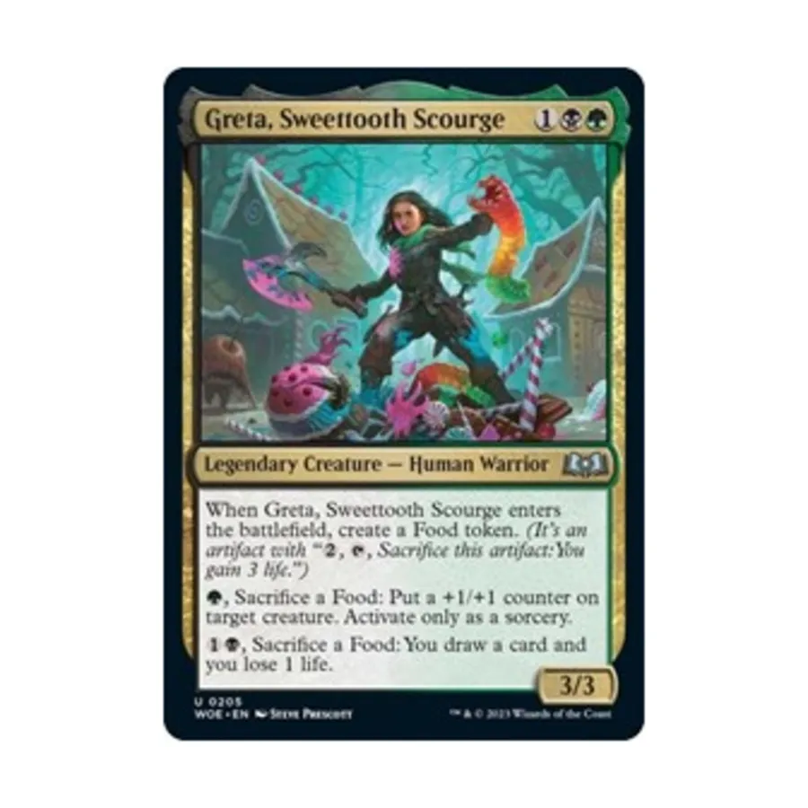 CCG Грета, Сладкоежка Бич (U), MTG - Wilds of Eldraine 
CCG Грета, Сладкоежка Бич (U), MTG - Wilds of Eldraine