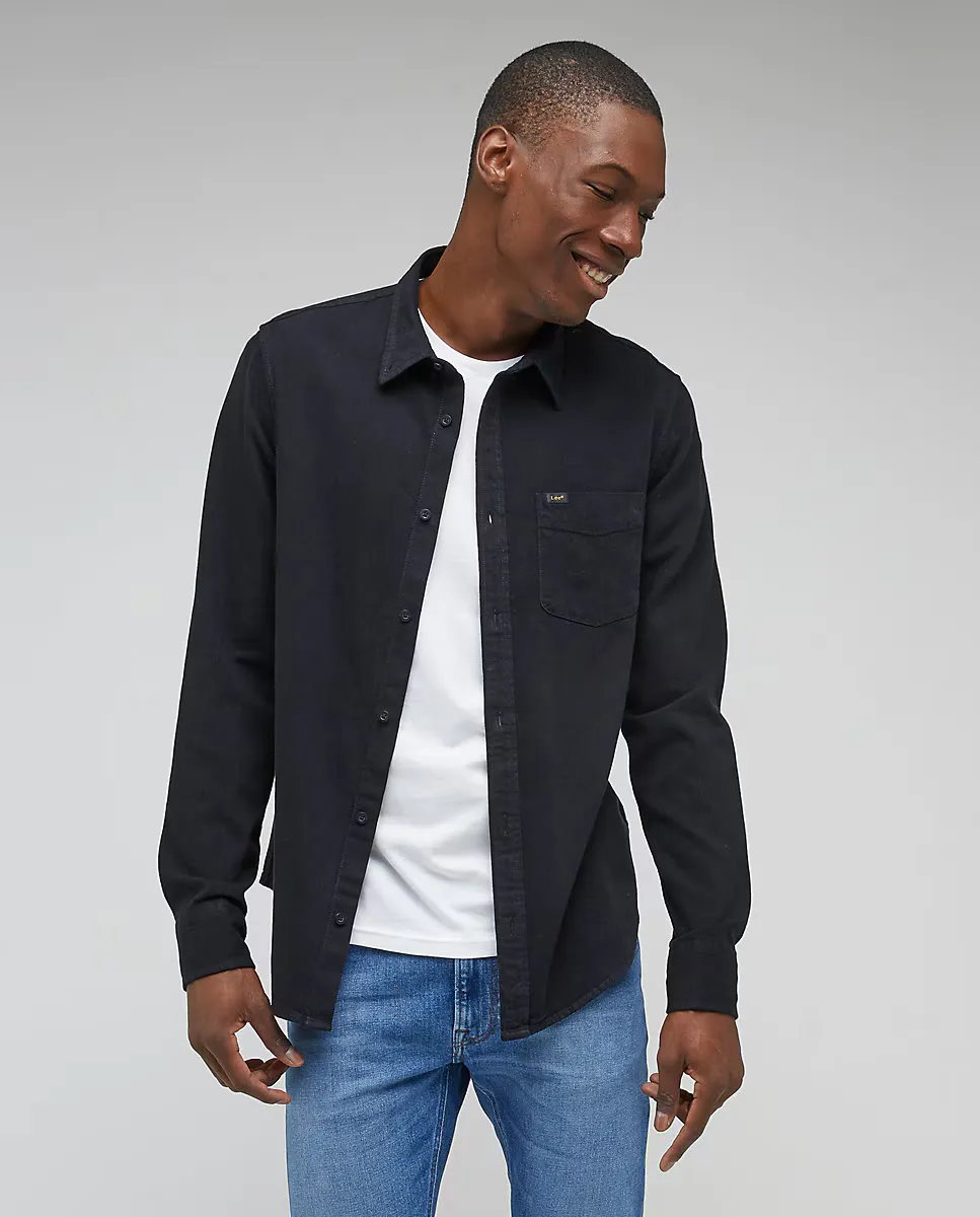 Классическая однотонная мужская рубашка черного цвета Lee, черный
Классическая однотонная мужская рубашка черного цвета Lee, черный
