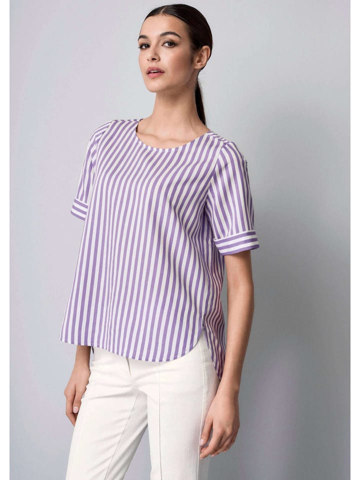 Alba Moda Полосатая блузка с короткими рукавами сиреневого цвета
Alba Moda Полосатая блузка с короткими рукавами сиреневого цвета