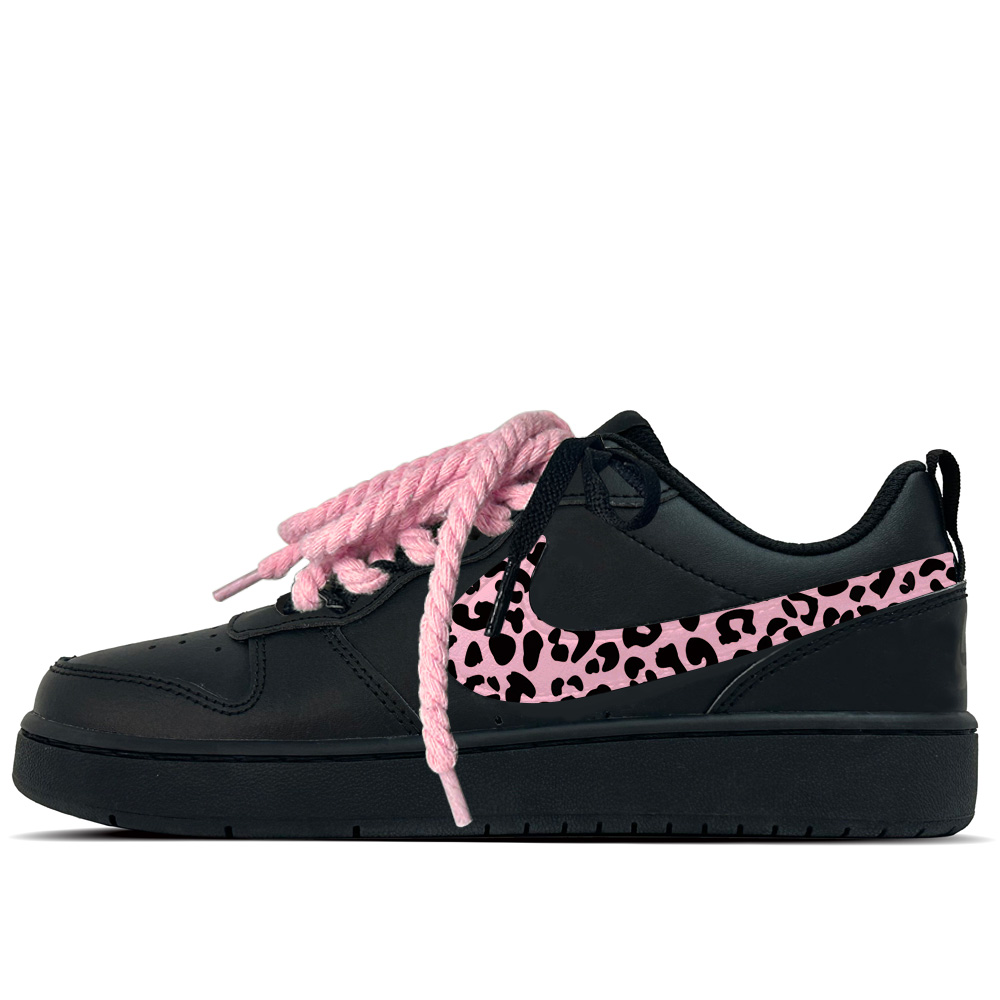 Nike Court Borough Pink Leopard Knot Leather Abrasion Resistant Slip Resistant Low top Kids' Skateboarding Shoes Black
Nike Court Borough Pink Leopard Knot Leather Abrasion Resistant Slip Resistant Low top Kids' Skateboarding Shoes Black