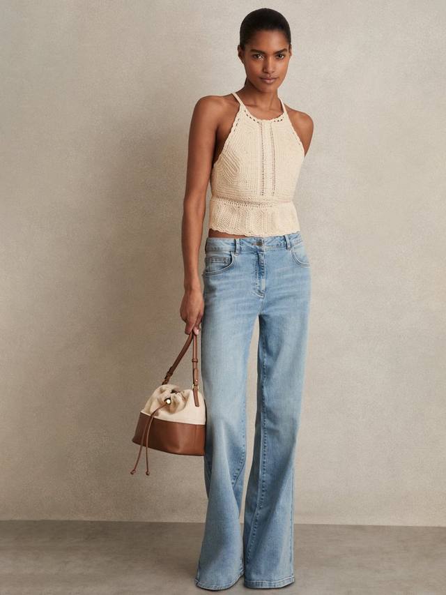 Майская вязаная хлопковая укороченная майка-топ Reiss
Майская вязаная хлопковая укороченная майка-топ Reiss