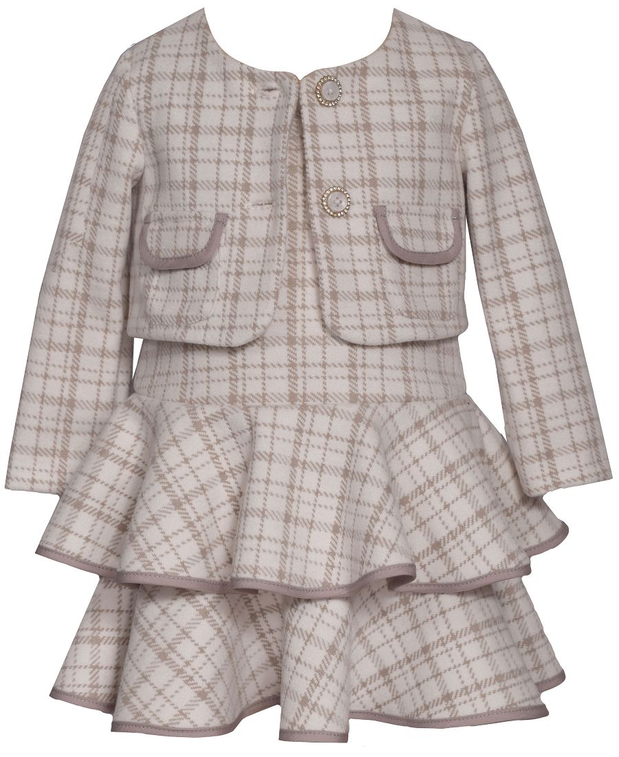 Детский комплект для девочек: многослойная клетчатая куртка и платье, 2 предмета Bonnie Baby, Taupe
Детский комплект для девочек: многослойная клетчатая куртка и платье, 2 предмета Bonnie Baby, Taupe