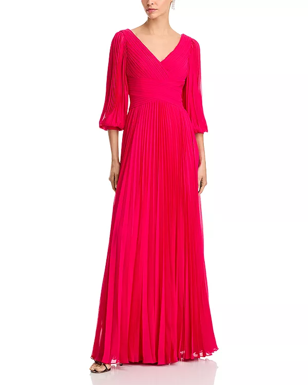 Платье из шифона с плиссировкой и V-образным вырезом Teri Jon By Rickie Freeman, розовый
Платье из шифона с плиссировкой и V-образным вырезом Teri Jon By Rickie Freeman, розовый