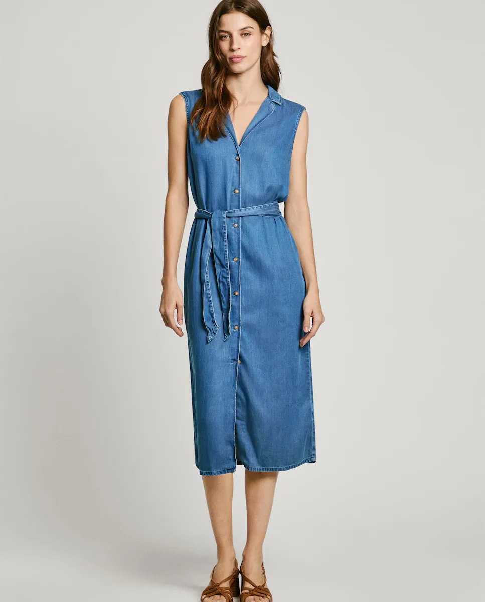 Платье-рубашка миди из джинсовой ткани Pepe Jeans, синий
Платье-рубашка миди из джинсовой ткани Pepe Jeans, синий