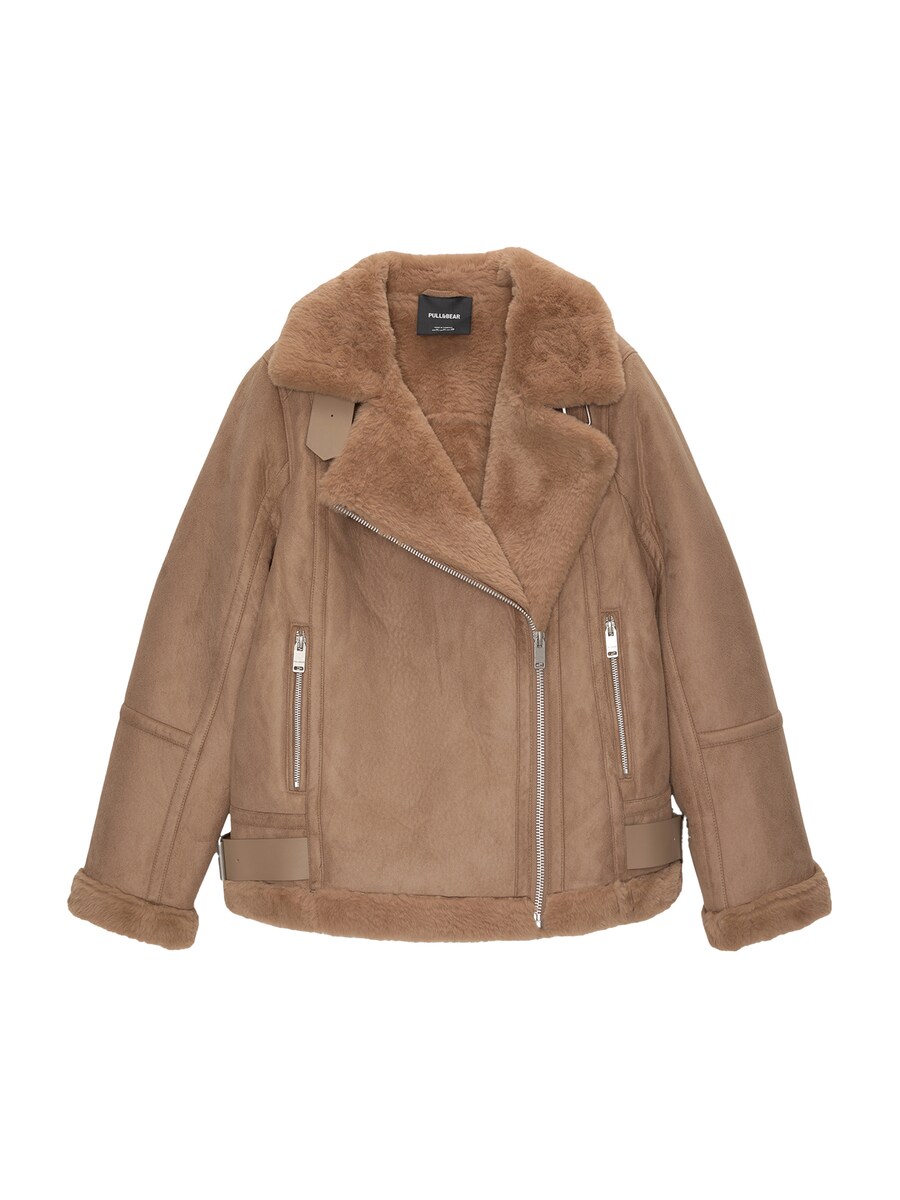 Зимняя куртка Pull&Bear, коричневый 
Зимняя куртка Pull&Bear, коричневый