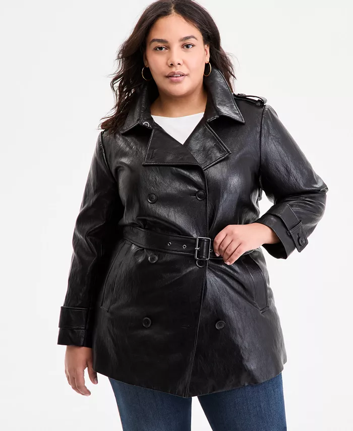 Двубортный тренчкот из искусственной кожи с поясом больших размеров BCBGMAXAZRIA, черный
Двубортный тренчкот из искусственной кожи с поясом больших размеров BCBGMAXAZRIA, черный