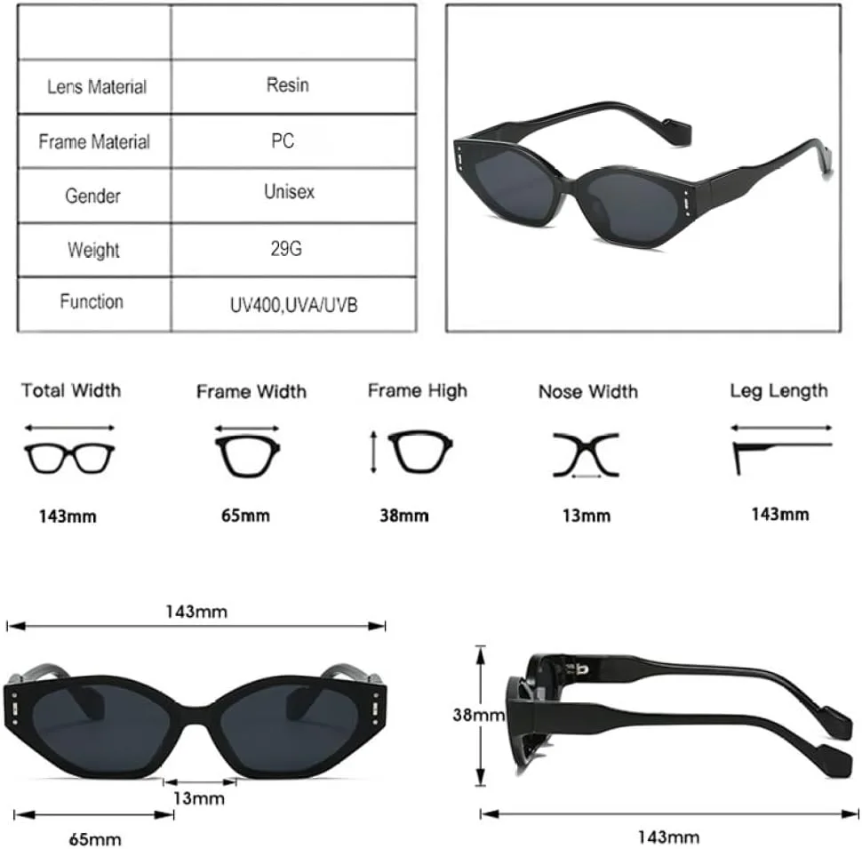 Солнцезащитные очки LVTFCO Retro Small Cat Eye Polygon для женщин, модные двухцветные очки для мужчин, с заклепками, солнцезащитные очки UV400, Black Blue Blue
Солнцезащитные очки LVTFCO Retro Small Cat Eye Polygon для женщин, модные двухцветные очки для мужчин, с заклепками, солнцезащитные очки UV400, Black Blue Blue