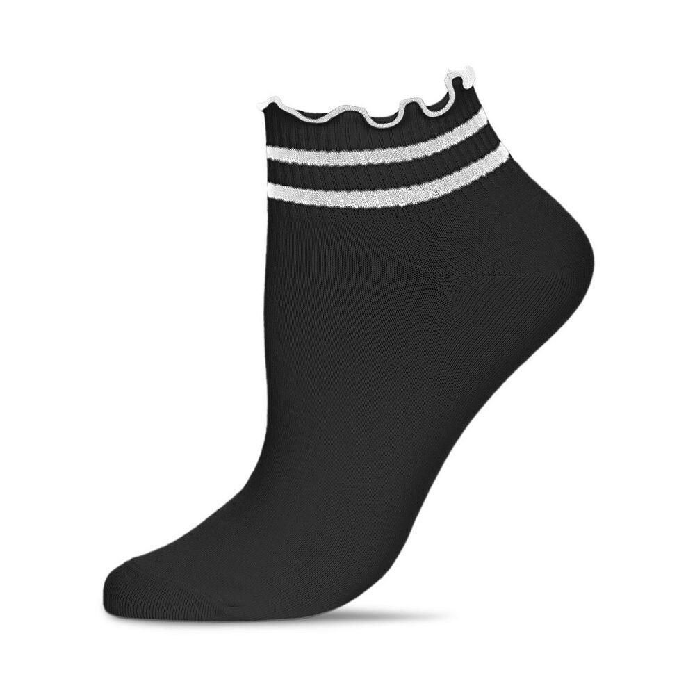 Женские короткие короткие носки из чесаного хлопка с рюшами в полоску MeMoi, черный
Женские короткие короткие носки из чесаного хлопка с рюшами в полоску MeMoi, черный