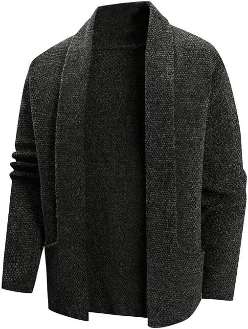 Мужской вязаный кардиган с длинными рукавами и карманами
Мужской вязаный кардиган с длинными рукавами и карманами