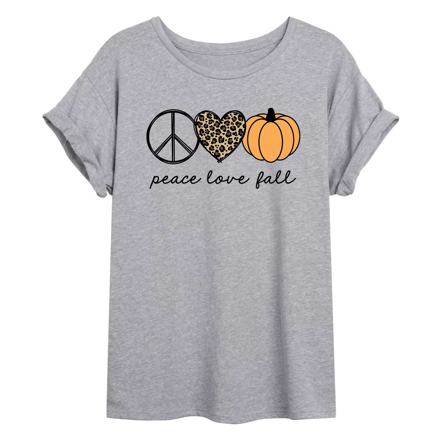 Большая футболка с рисунком для юниоров «Peace, Love, Fall» Licensed Character
Большая футболка с рисунком для юниоров «Peace, Love, Fall» Licensed Character