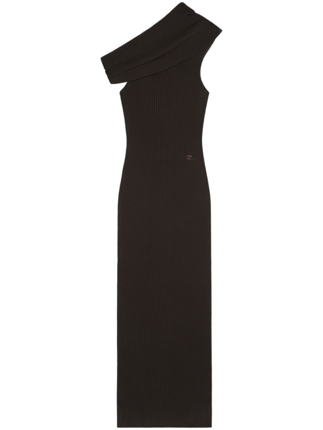 Courrèges длинное платье в рубчик асимметричного кроя, коричневый
Courrèges длинное платье в рубчик асимметричного кроя, коричневый