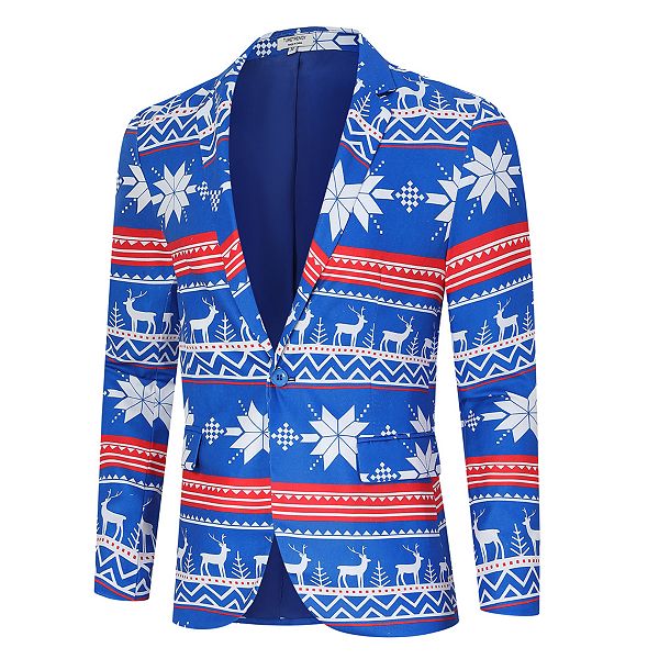 Мужской пиджак для рождественской вечеринки с принтом и шалью Clearflower, Blue Print
Мужской пиджак для рождественской вечеринки с принтом и шалью Clearflower, Blue Print