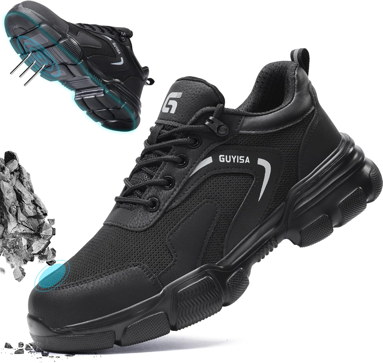 Ботинки Gsutenmre с стальным носком для мужчин, легкие, проколоустойчивые, безопасная обувь для работы, удобные для строительства и складских работ, черный/угольный
Ботинки Gsutenmre с стальным носком для мужчин, легкие, проколоустойчивые, безопасная обувь для работы, удобные для строительства и складских работ, черный/угольный