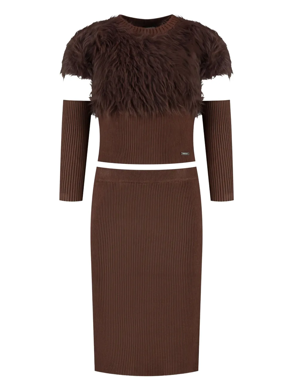 Комплект из трикотажной юбки в рубчик с искусственным мехом Monnalisa, коричневый
Комплект из трикотажной юбки в рубчик с искусственным мехом Monnalisa, коричневый