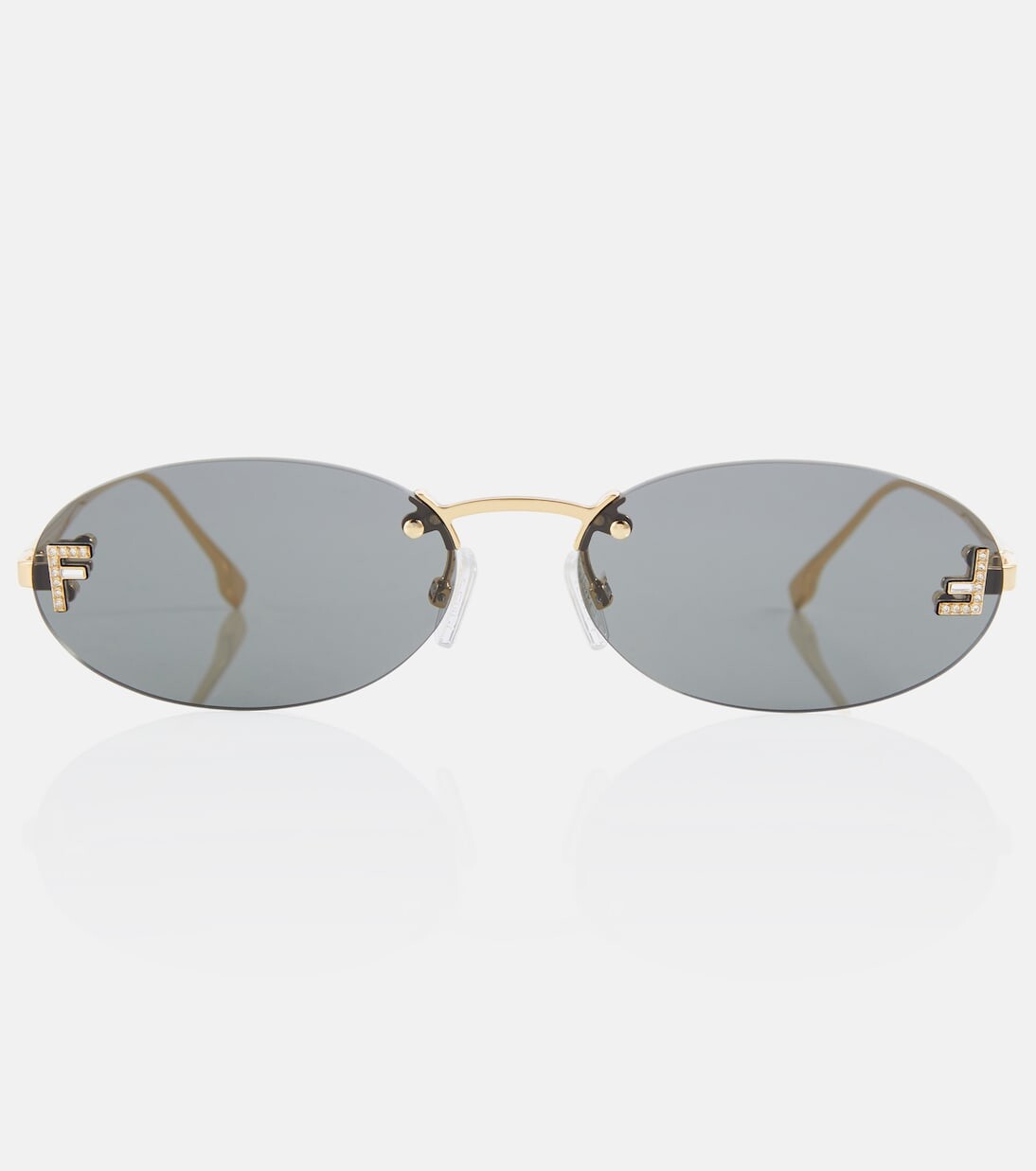 Fendi первые овальные солнцезащитные очки с украшением Fendi, черный
Fendi первые овальные солнцезащитные очки с украшением Fendi, черный
