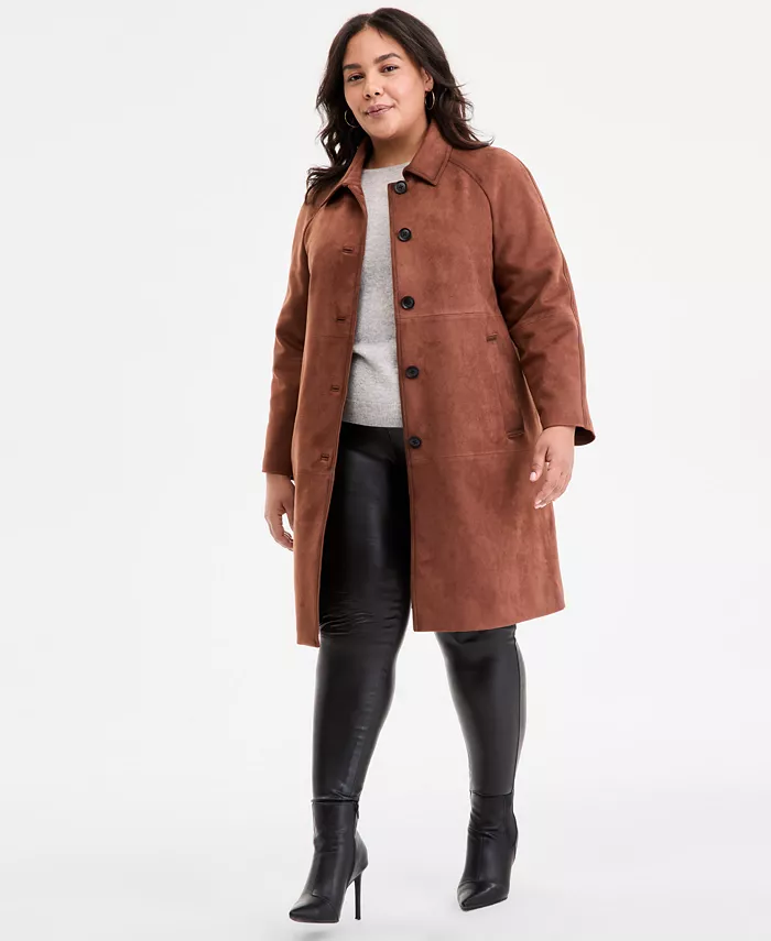 Куртка из искусственной замши больших размеров с застежкой на пуговицы спереди BCBGMAXAZRIA, коричневый
Куртка из искусственной замши больших размеров с застежкой на пуговицы спереди BCBGMAXAZRIA, коричневый