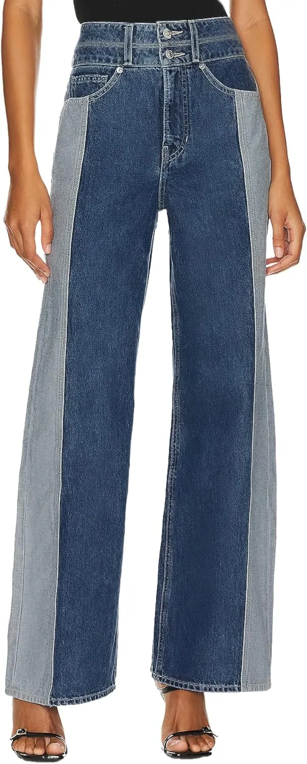 D-Sun Women Wide Leg Jeans Patchwork High Rise Straight Leg
D-Sun Women Wide Leg Jeans Patchwork High Rise Straight Leg