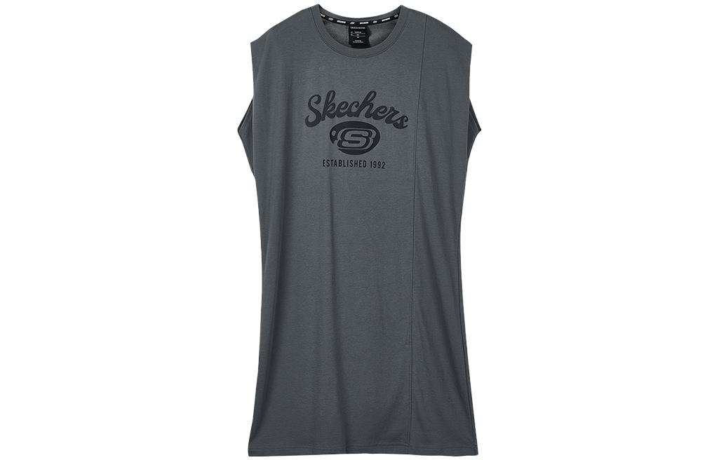 Футболка без рукавов женская Lifestyle темно-серая Skechers 
Футболка без рукавов женская Lifestyle темно-серая Skechers