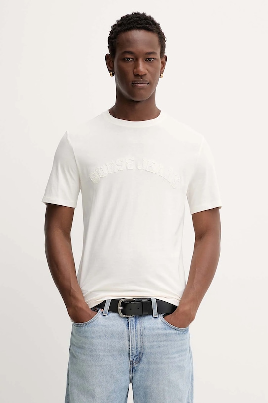 Хлопковая футболка Guess Jeans, бежевый
Хлопковая футболка Guess Jeans, бежевый