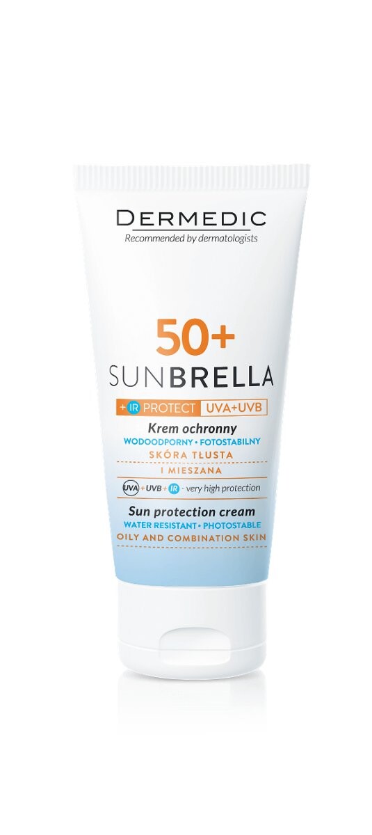 Dermedic, Sunbrella, защитный крем для жирной и комбинированной кожи, SPF 50+, 50 г
Dermedic, Sunbrella, защитный крем для жирной и комбинированной кожи, SPF 50+, 50 г
