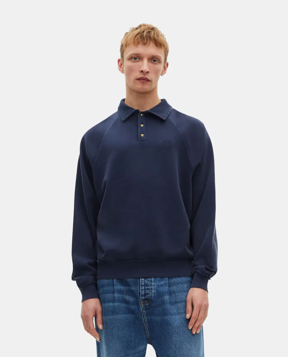 Мужская толстовка с воротником-поло и вышитым гербом The Kooples, синий
Мужская толстовка с воротником-поло и вышитым гербом The Kooples, синий