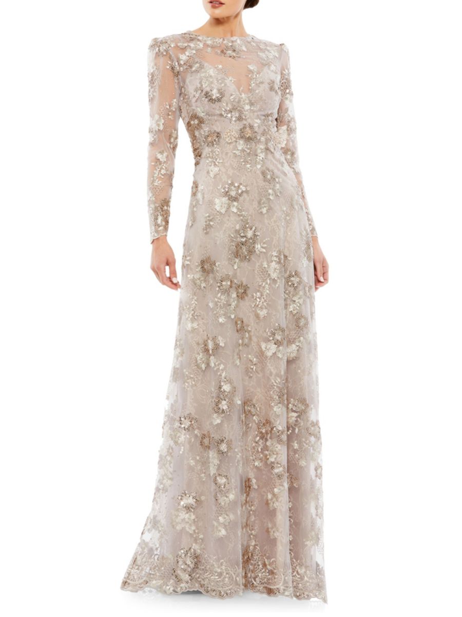 Платье А-силуэта с аппликацией и иллюзией Mac Duggal, цвет Light Mocha
Платье А-силуэта с аппликацией и иллюзией Mac Duggal, цвет Light Mocha