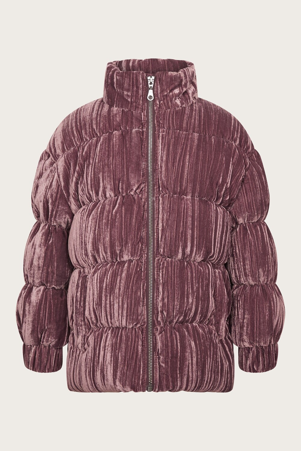 Пуховик из мятого бархата Monsoon, розовый 
Пуховик из мятого бархата Monsoon, розовый