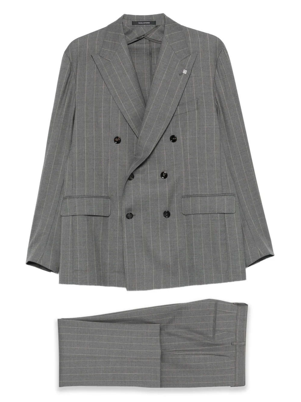 Двубортный полосатый костюм Tagliatore, серый
Двубортный полосатый костюм Tagliatore, серый