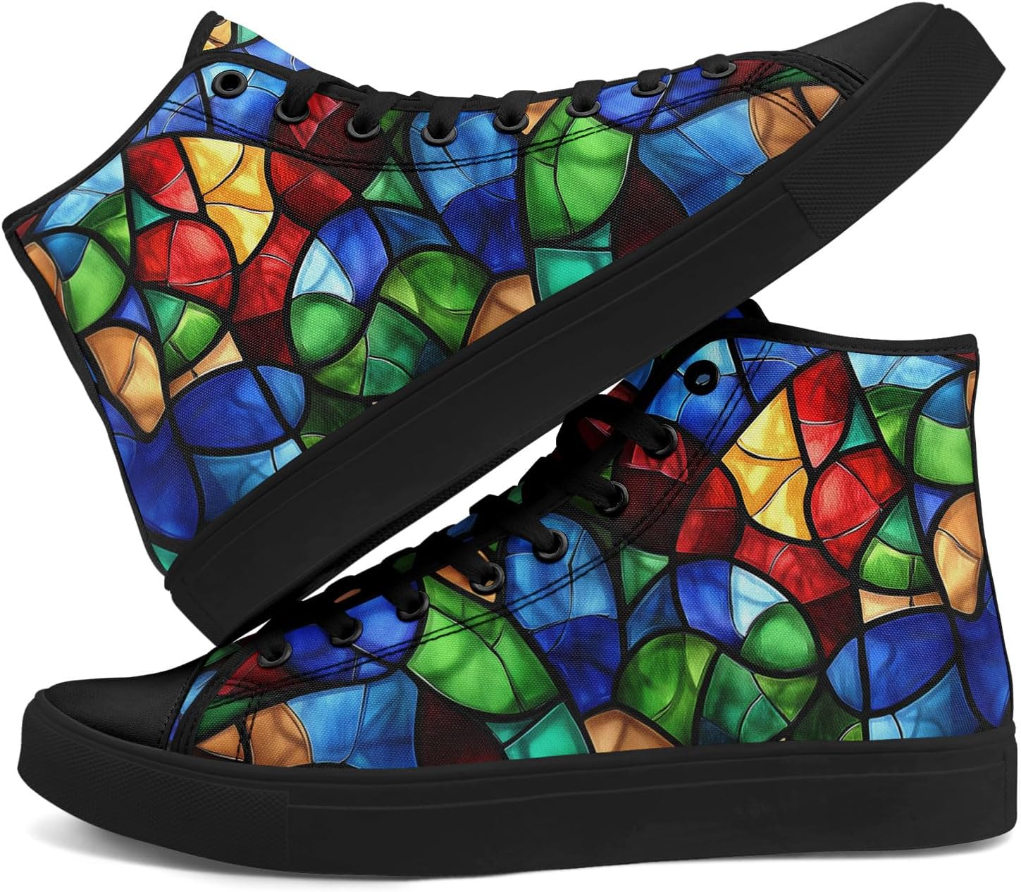 Высокие кеды на шнуровке AWSOLE с принтом из витражного стекла для женщин и мужчин, разноцветные легкие модные повседневные обувные для прогулок
Высокие кеды на шнуровке AWSOLE с принтом из витражного стекла для женщин и мужчин, разноцветные легкие модные повседневные обувные для прогулок