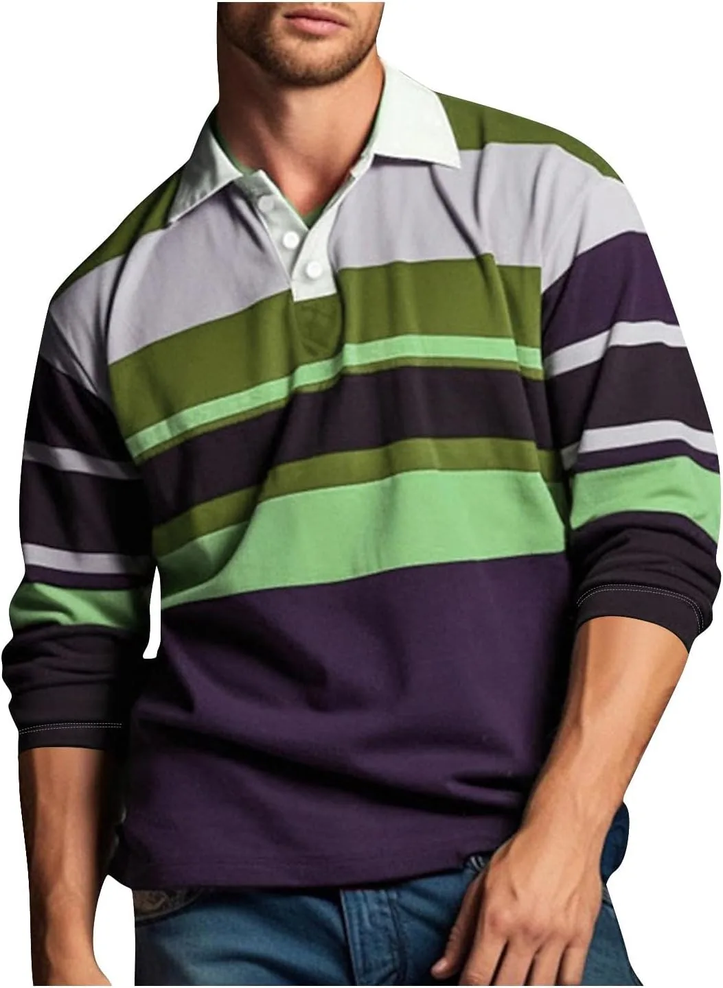 Мужская поло с цветными блоками и аппликацией, классическая с длинным рукавом
Мужская поло с цветными блоками и аппликацией, классическая с длинным рукавом