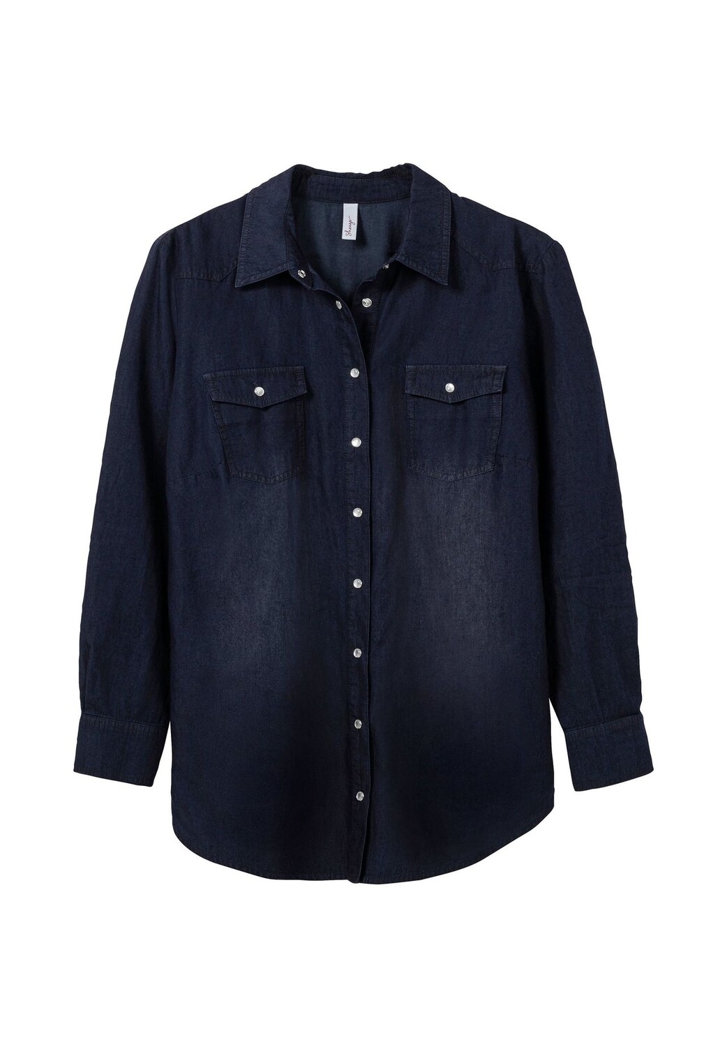 Джинсовая блузка с планкой на пуговицах и нагрудными карманами Sheego, цвет Dark Blue Denim
Джинсовая блузка с планкой на пуговицах и нагрудными карманами Sheego, цвет Dark Blue Denim