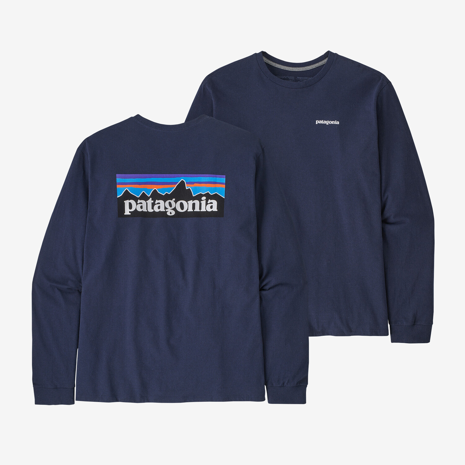 Мужская футболка с длинными рукавами P-6 и логотипом Responsibili Patagonia, цвет Classic Navy
Мужская футболка с длинными рукавами P-6 и логотипом Responsibili Patagonia, цвет Classic Navy