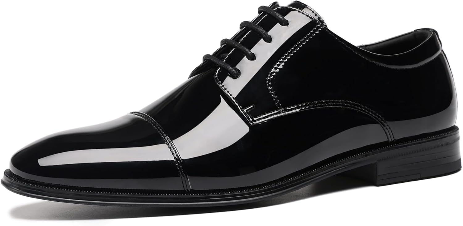 Мужские классические туфли DECARSDZ на шнуровке из искусственной лакированной кожи для формального и вечернего образа, черный
Мужские классические туфли DECARSDZ на шнуровке из искусственной лакированной кожи для формального и вечернего образа, черный