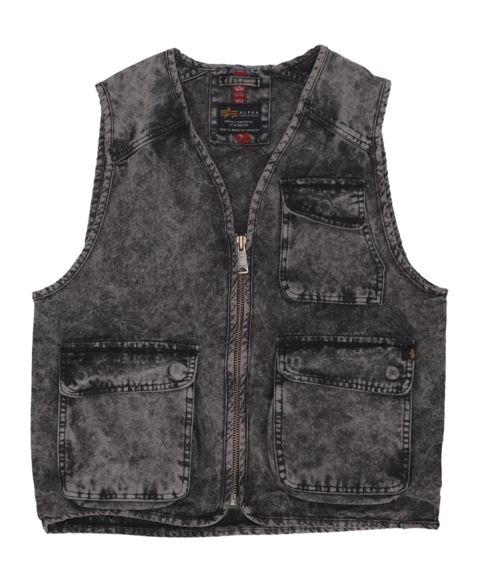 Черный джинсовый жилет на молнии Alpha Industries, черный
Черный джинсовый жилет на молнии Alpha Industries, черный