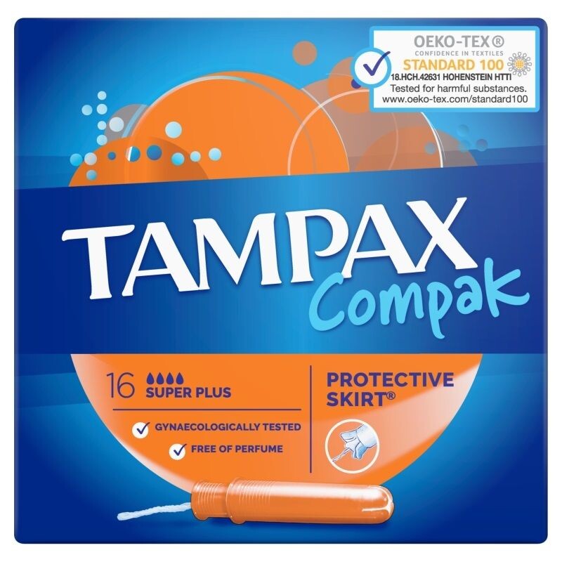 Tampax Compak Super Plus гигиенические тампоны, 16 шт.
Tampax Compak Super Plus гигиенические тампоны, 16 шт.