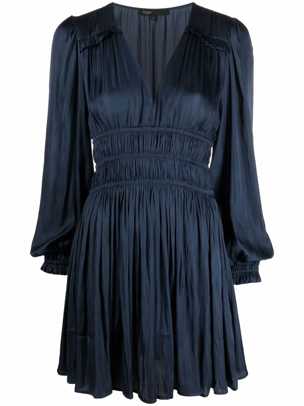 Атласное платье мини с оборками Maje, синий
Атласное платье мини с оборками Maje, синий