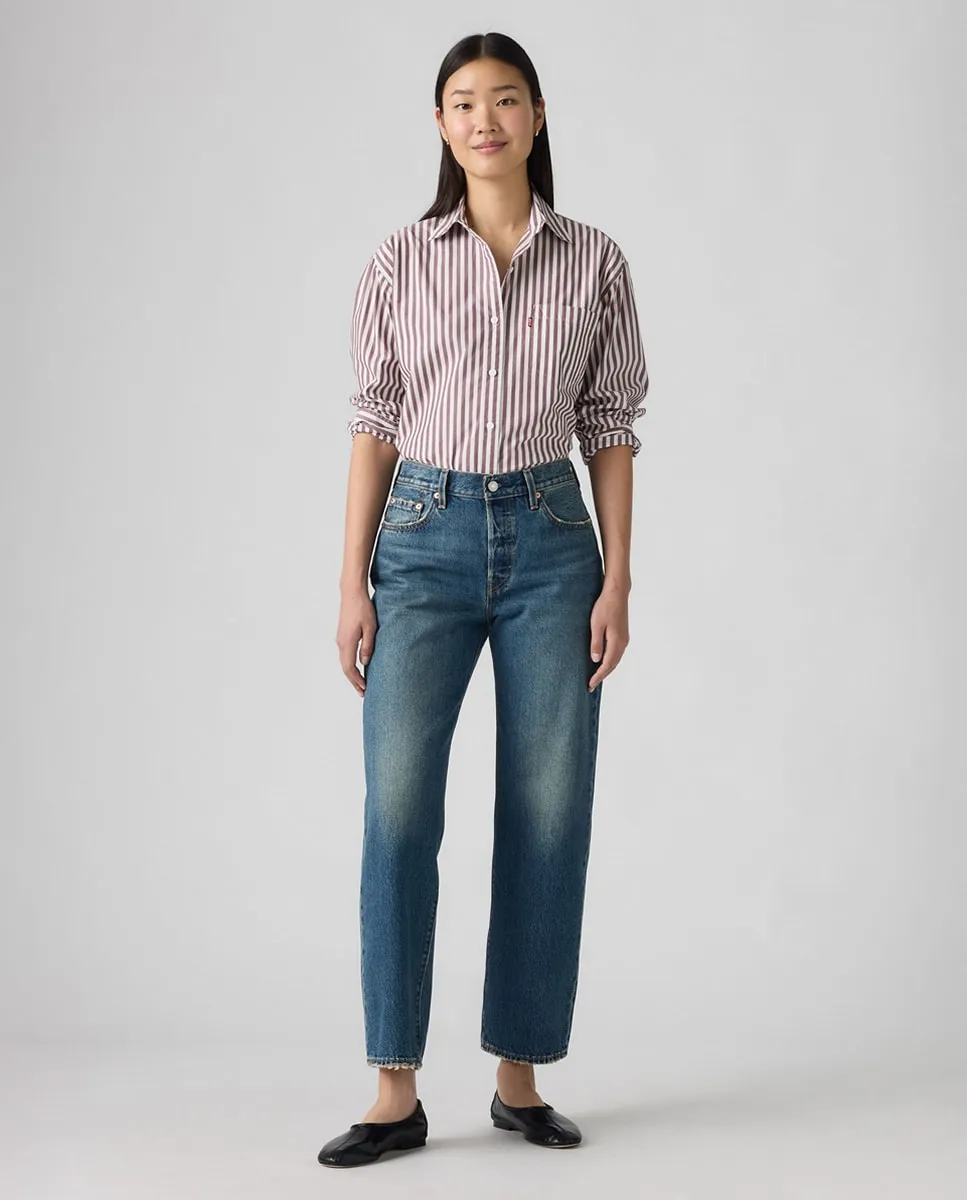 Женские прямые джинсы 501 90-х с укороченным низом Levi's, синий
Женские прямые джинсы 501 90-х с укороченным низом Levi's, синий